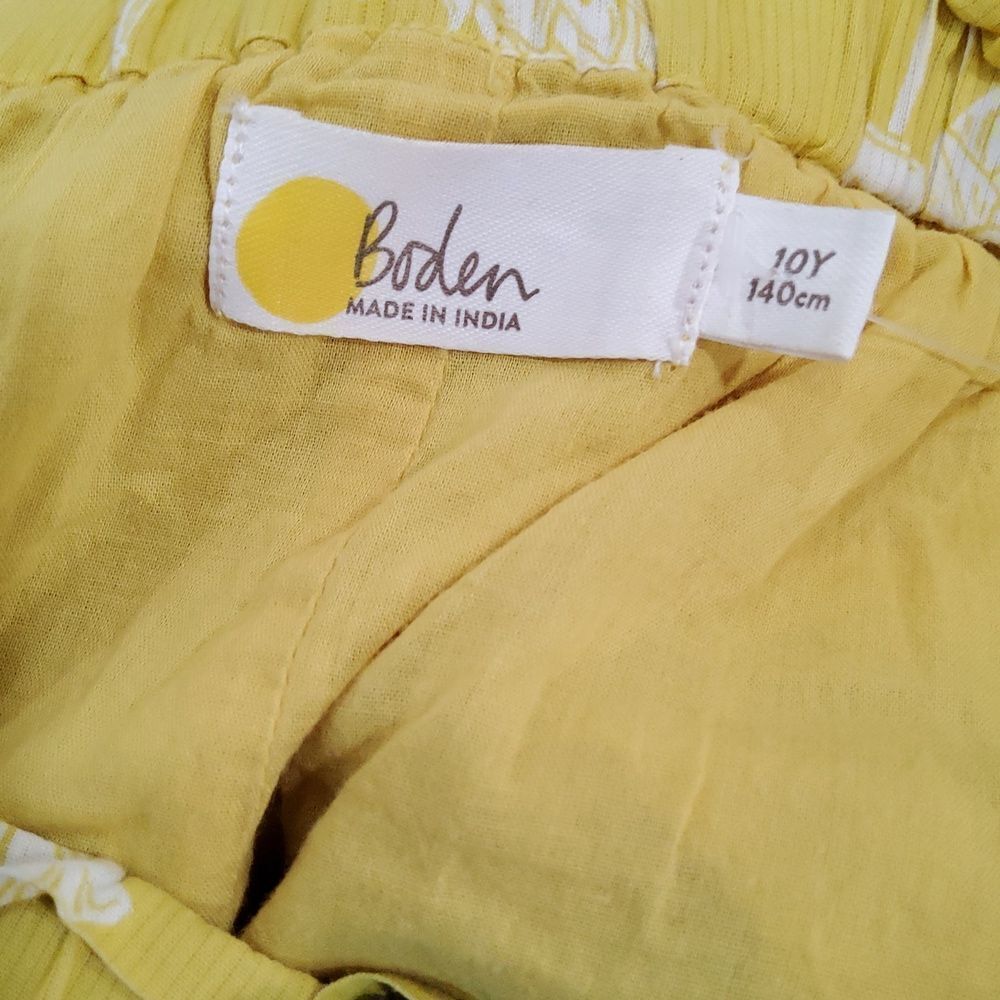 BODEN Girls size 10Y Yellow Tropical Cheetah Leopard Shorts - Picture 3 of 4
